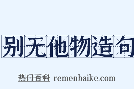 别无他物造句是什么意思的图片